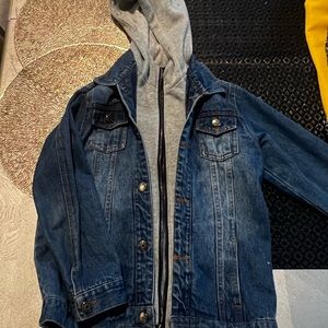 Boys Jean jacket with hoodie size 8